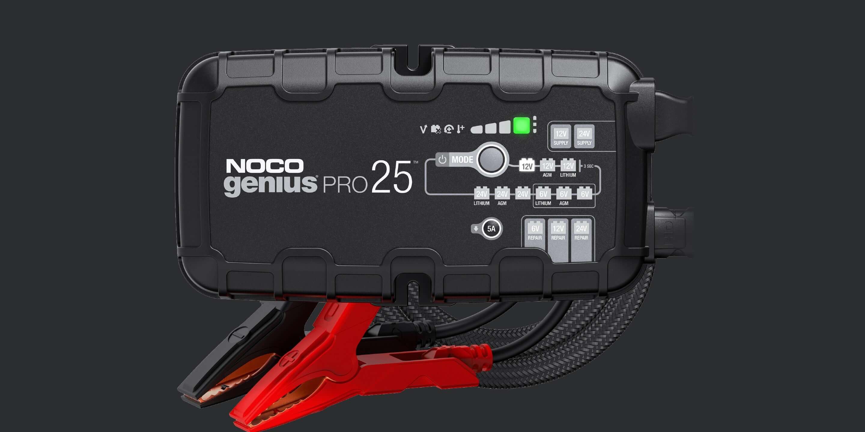 NOCO 25A Pro Battery Charger GENIUSPRO25 | 6V 12V 24V Smart Charger Maintainer Desulfator | Available at Cabin Depot