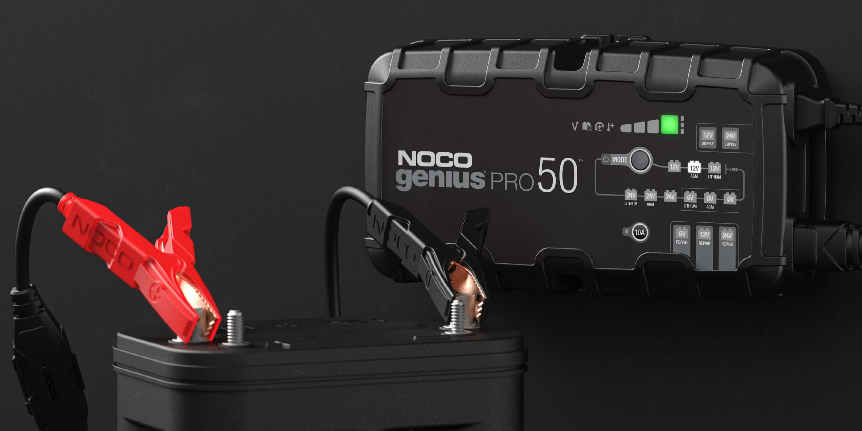 NOCO GENIUSPRO50 50A Pro Battery Charger - Smart Charger and Desulfator from Cabin Depot