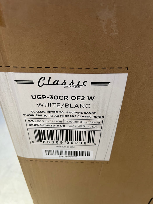 Unique 30" Classic Retro Propane Off-Grid Range (Battery Ignition) SCRATCH & DENT