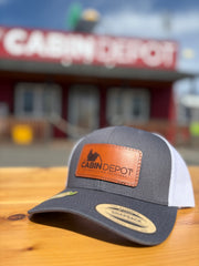 TCD Hat With Leather Patch - Charcoal/White