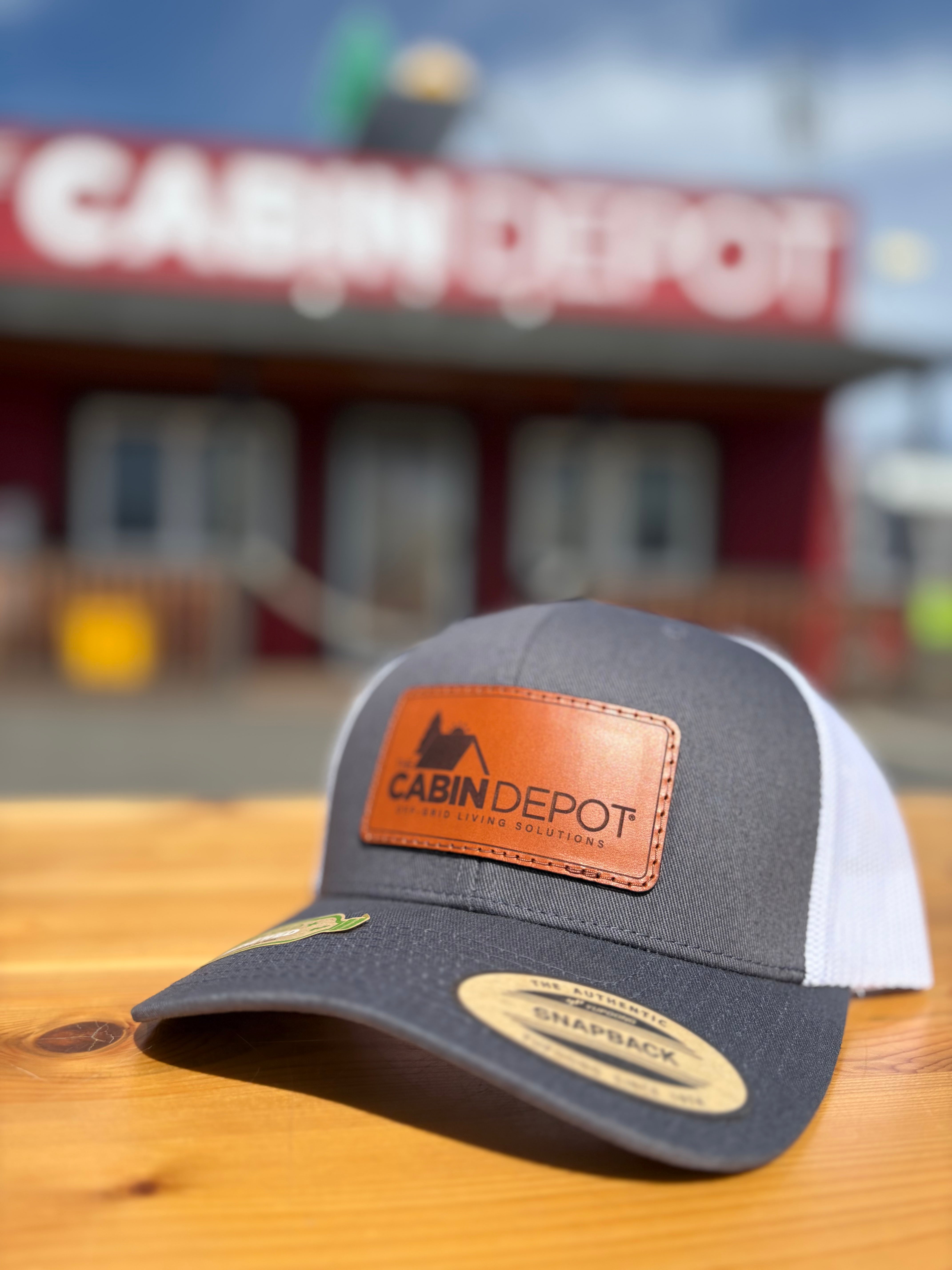 TCD Hat With Leather Patch - Charcoal/White