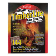 Imperial TimberLite Firestarter 144 Squares, safe fire starter for fireplaces, wood stoves, grills, available at Cabin Depot.