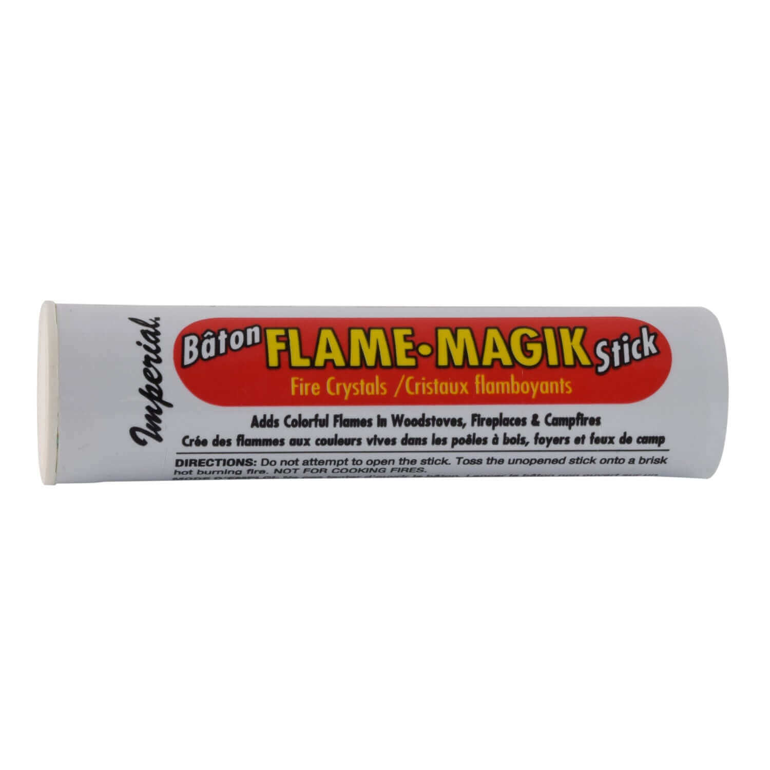 Imperial Flame-Magik Crystals for colorful blue and green fire by Cabin Depot, ideal for woodstoves, fireplaces, and campfires.