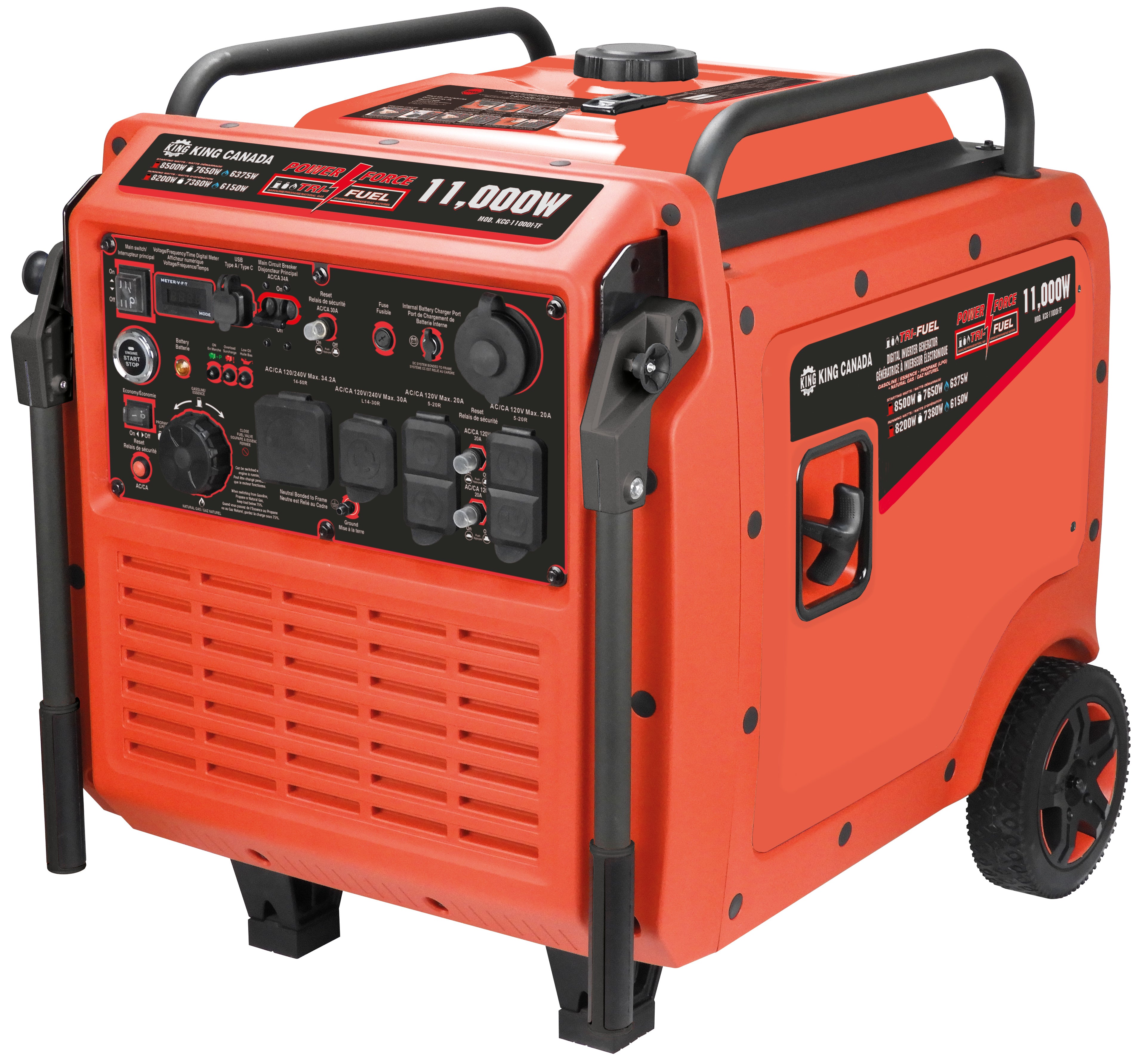 King Canada 11000W Tri-Fuel Digital Inverter Generator