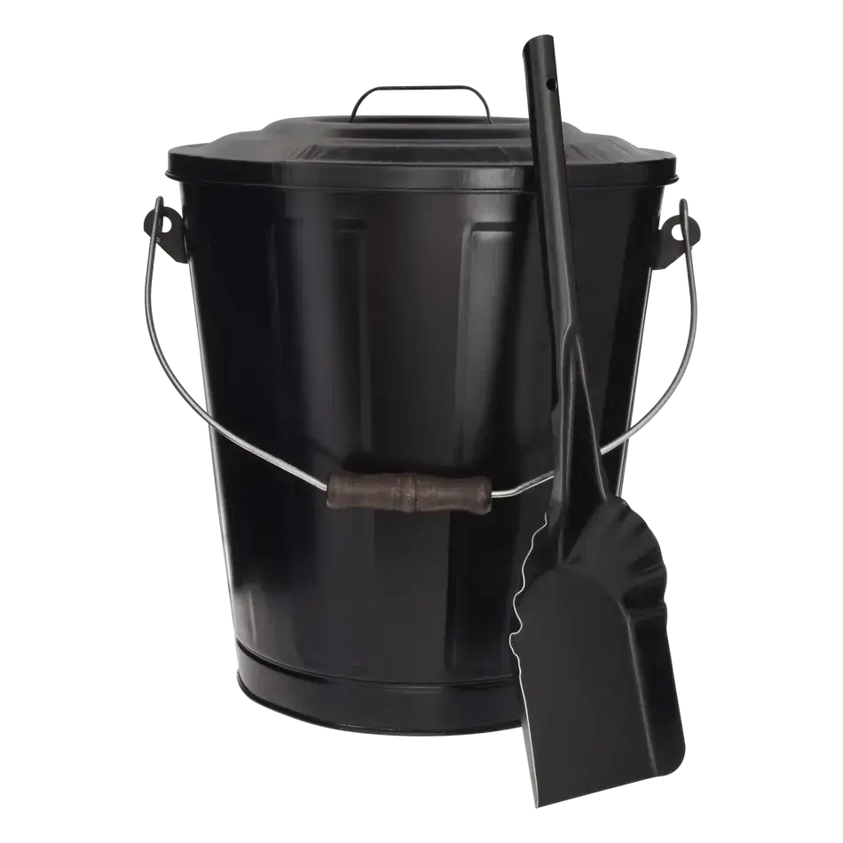 Imperial Ash Container and Shovel Set in Black for safe wood stove ash handling - Cabin Depot