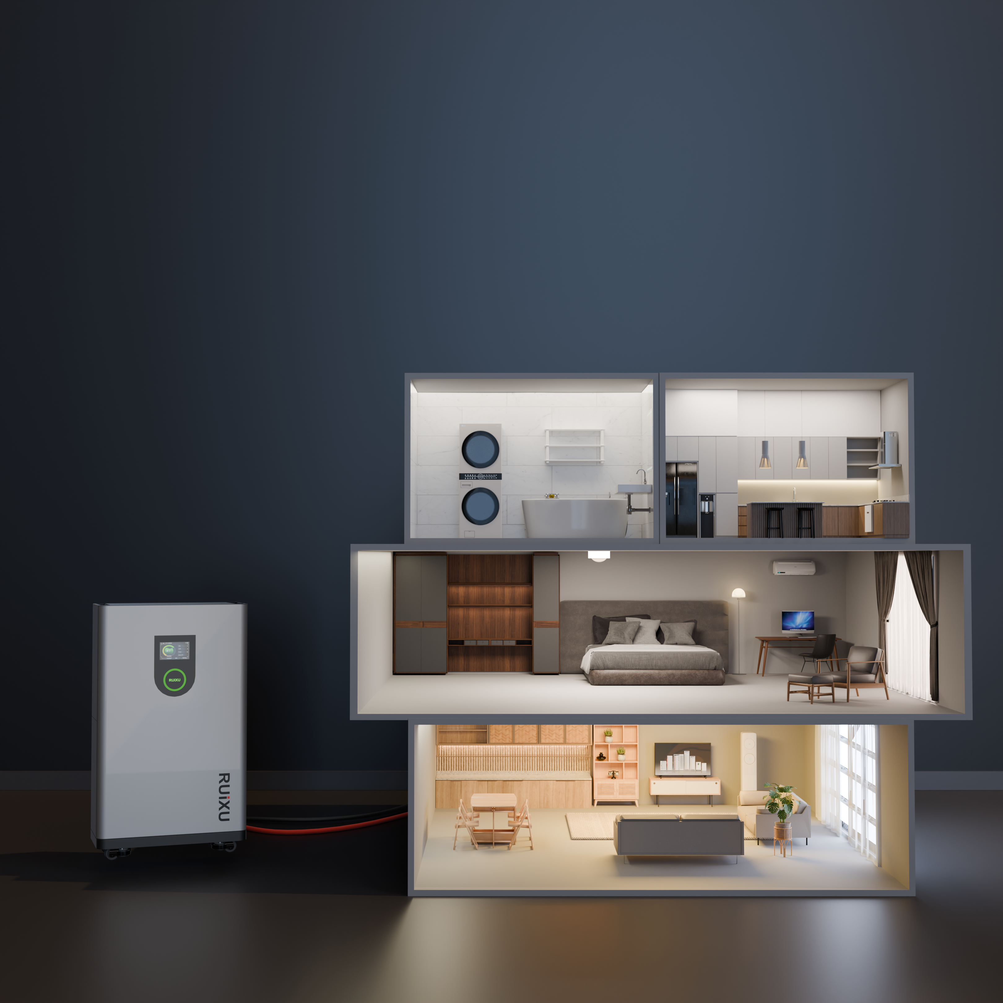 RUiXU Lithi2-16 16kWh 314Ah LFP Wall Mount Battery UL9540A