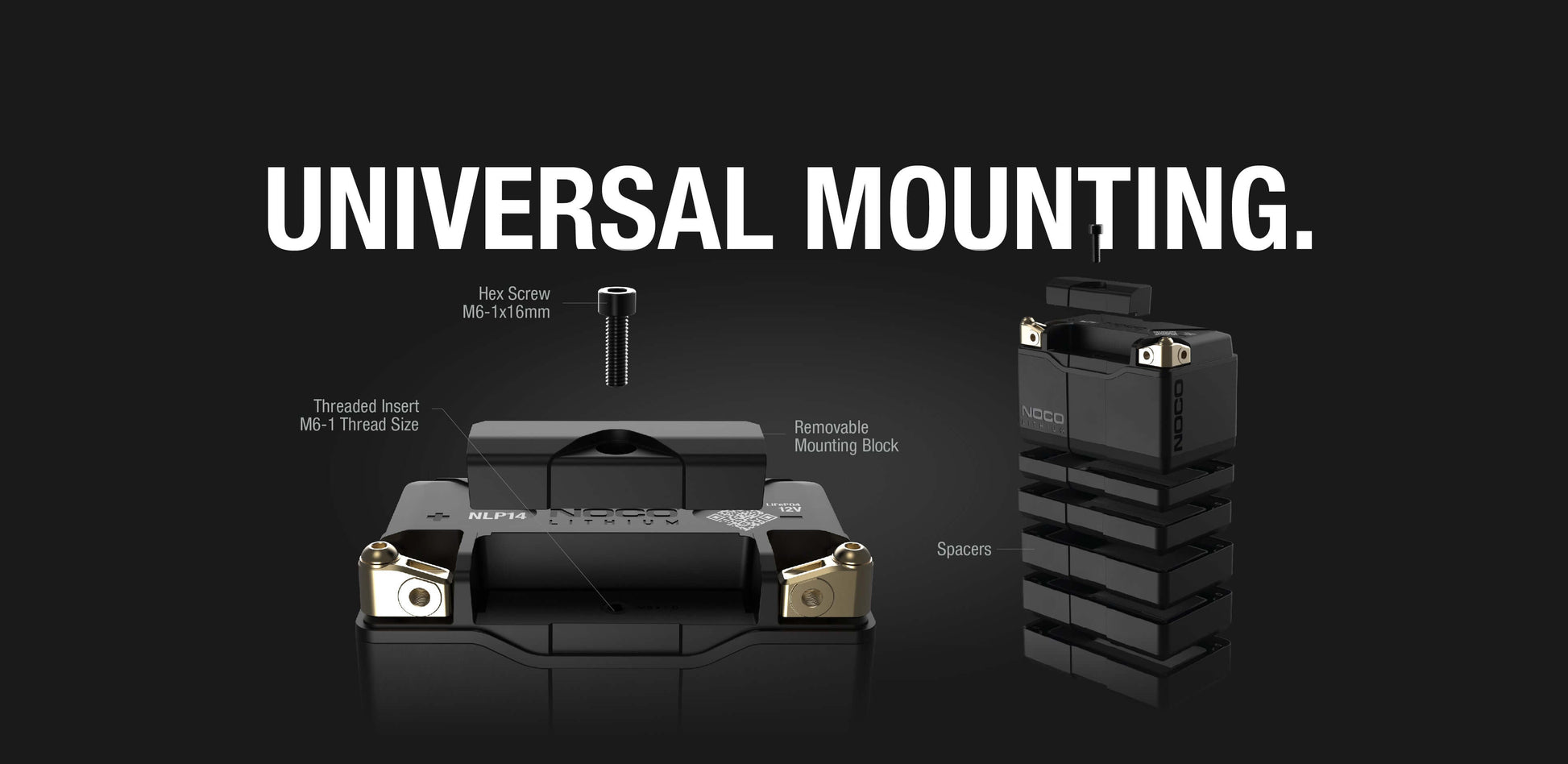 NOCO NLP14 Powersports Battery Universal Mounting Solution by Cabin Depot