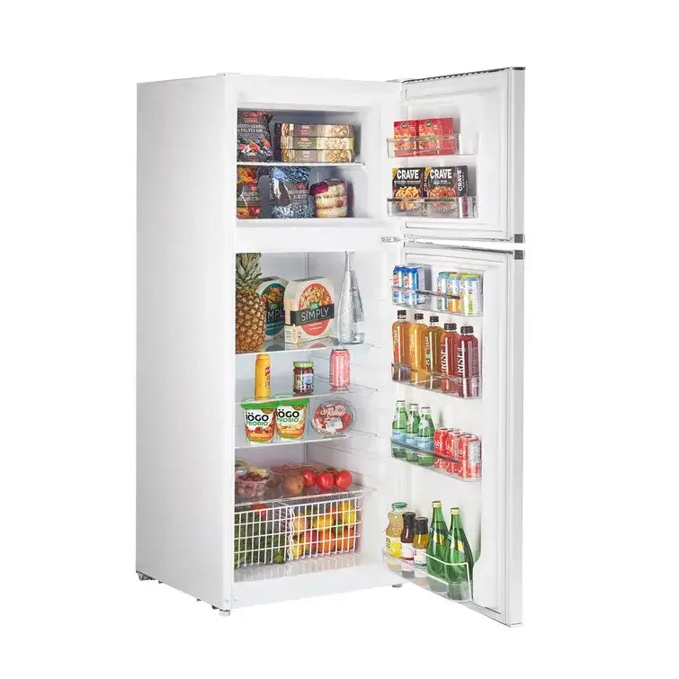 Unique 14 Cu/Ft Classic Retro Solar DC Fridge in White, available at Cabin Depot, featuring ample storage for off-grid living.