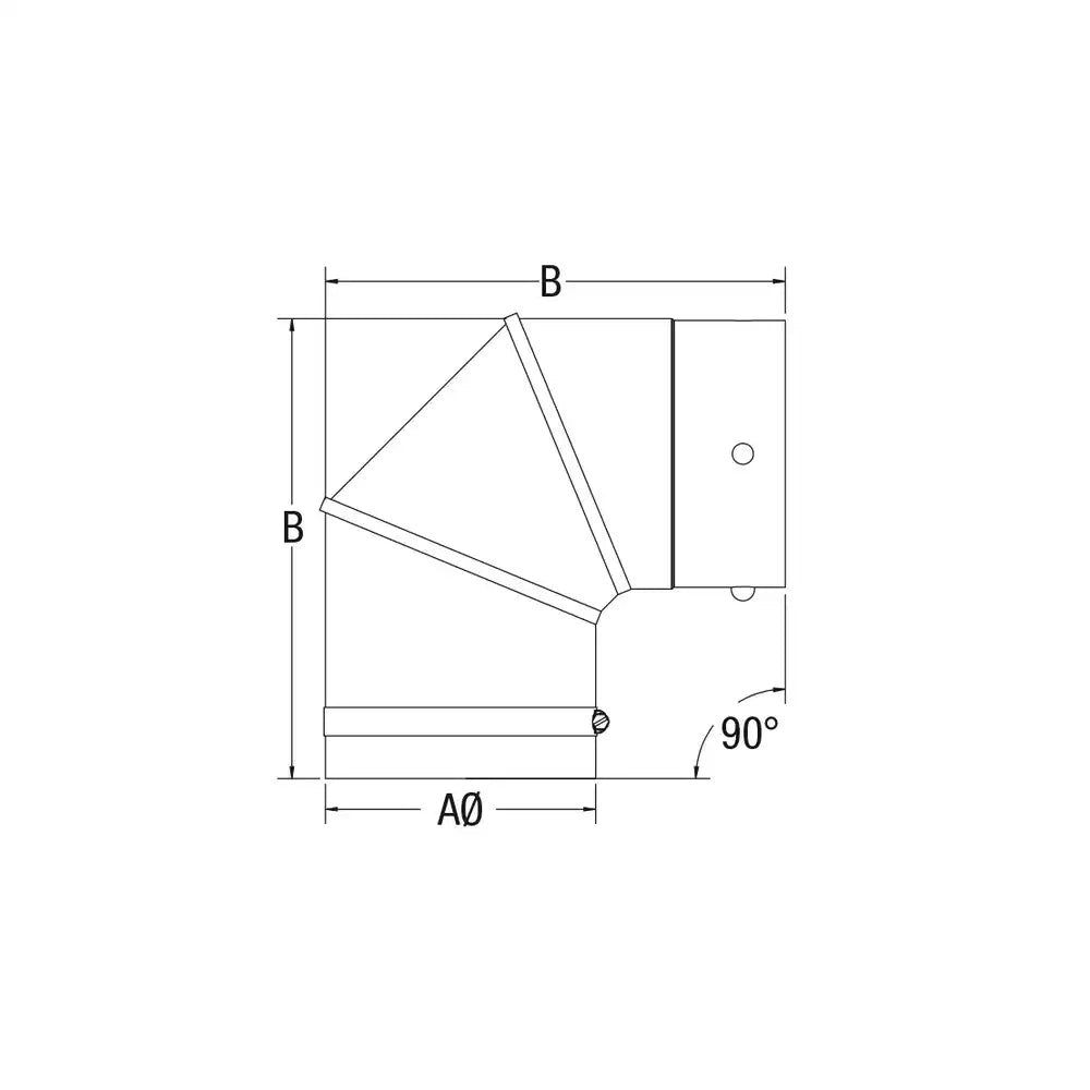 Coude SBI 3" X 90° pour granulés (non peint)