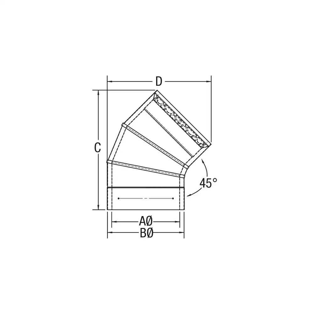 SBI Coude 45 degrés 6" Vortex double paroi