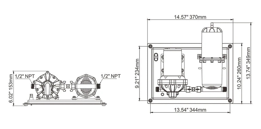 SEAFLO 12V 5.5GPM 51 Series Système de pression d'eau