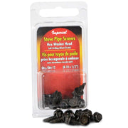 Imperial HEX stove pipe screws package, 12-piece, oxidized steel with black zinc finish, ideal for metal fastening - Cabin Depot.