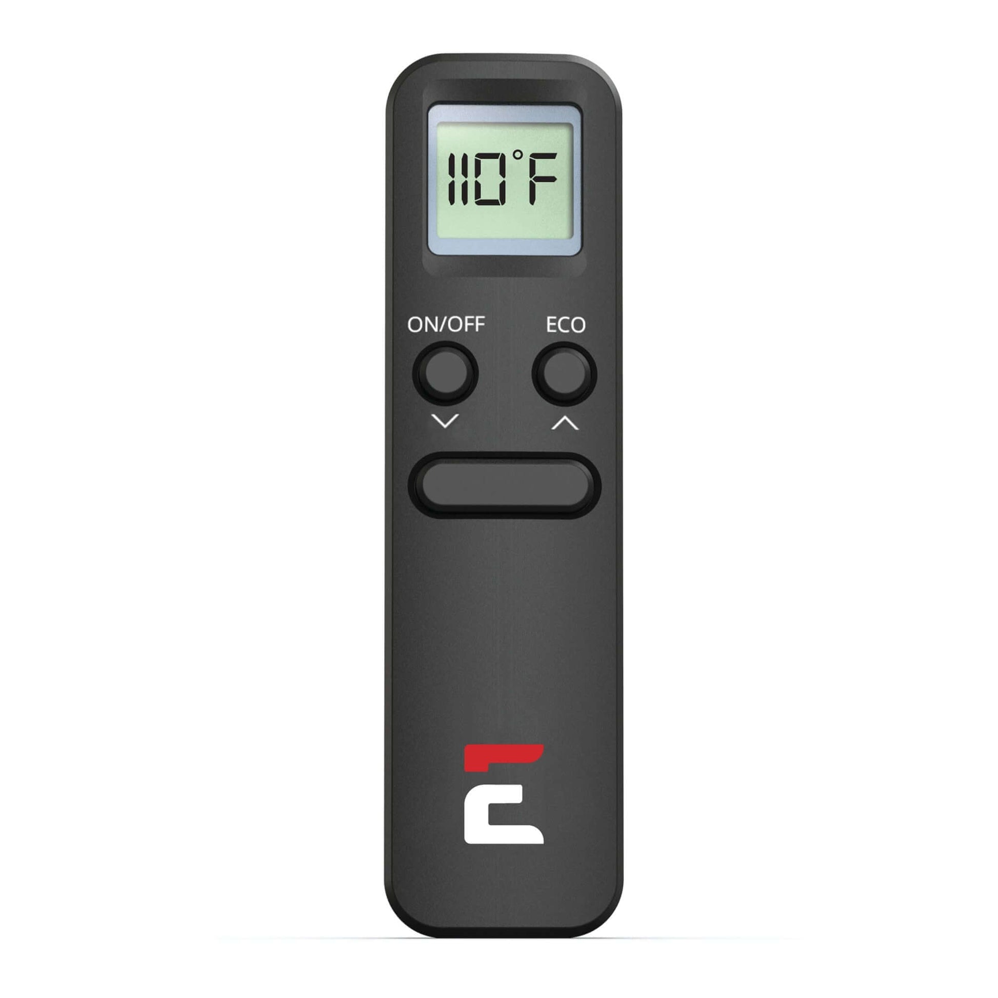 Remote control for Eccotemp SmartHome tankless water heater, displaying 110°F, available at Cabin Depot.