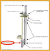 "Diagram of chimney setup with labeled components, highlighting the Summum Pro Black Finishing Trim for wall thimble section."