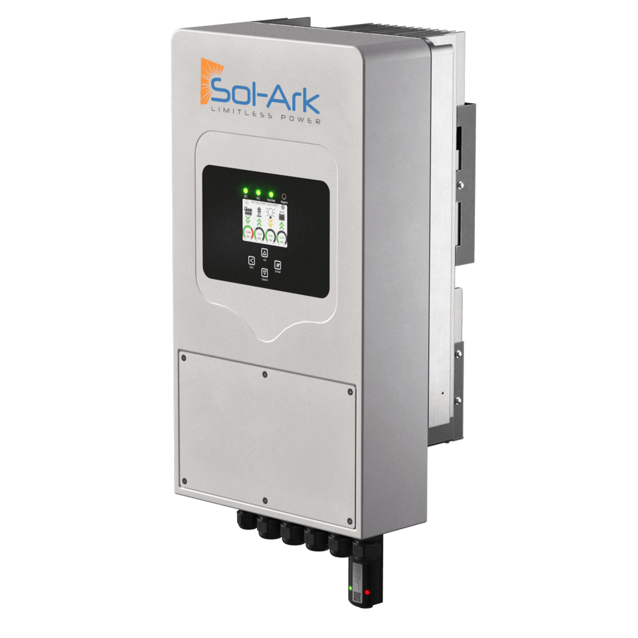 Alt Tag: Sol-Ark 5000W All-In-One Hybrid Inverter for solar power at Cabin Depot, featuring inverter, charge controller, and remote monitoring.