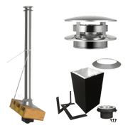 Summum Pro Cathedral Starting Kit for chimney installation by Cabin Depot, includes base components for cathedral roof penetrations.