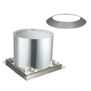 Summum Pro adjustable attic shield with insulation for chimney pipes, available at Cabin Depot, includes collar, product SC-6IAIS-2.