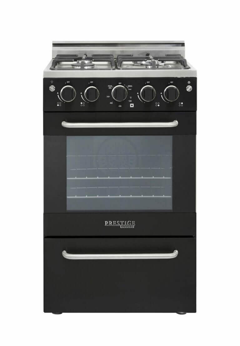 Unique Prestige 20" Convection Gas Range with Electronic Ignition, perfect for cabins, available at Cabin Depot.