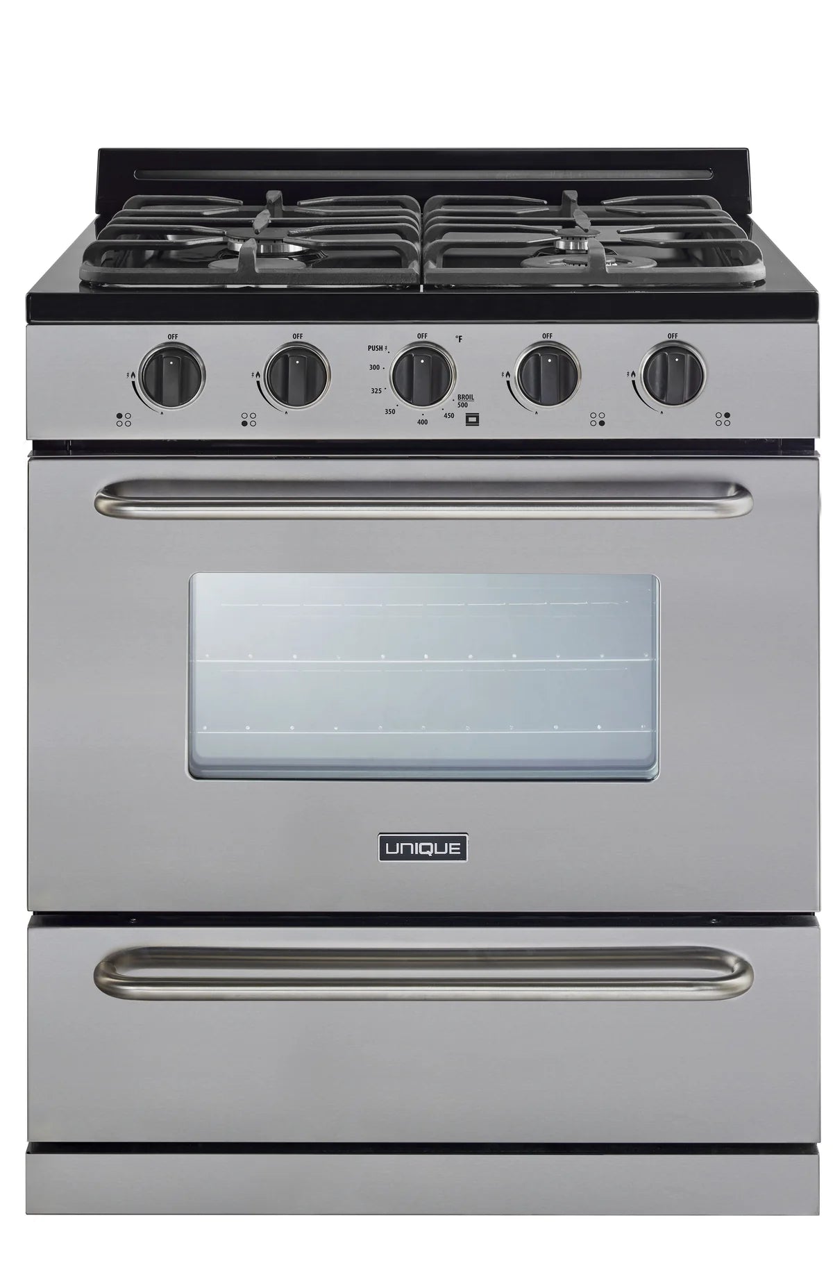 Unique 30" Propane Range (Battery Ignition) - Stainless Steel