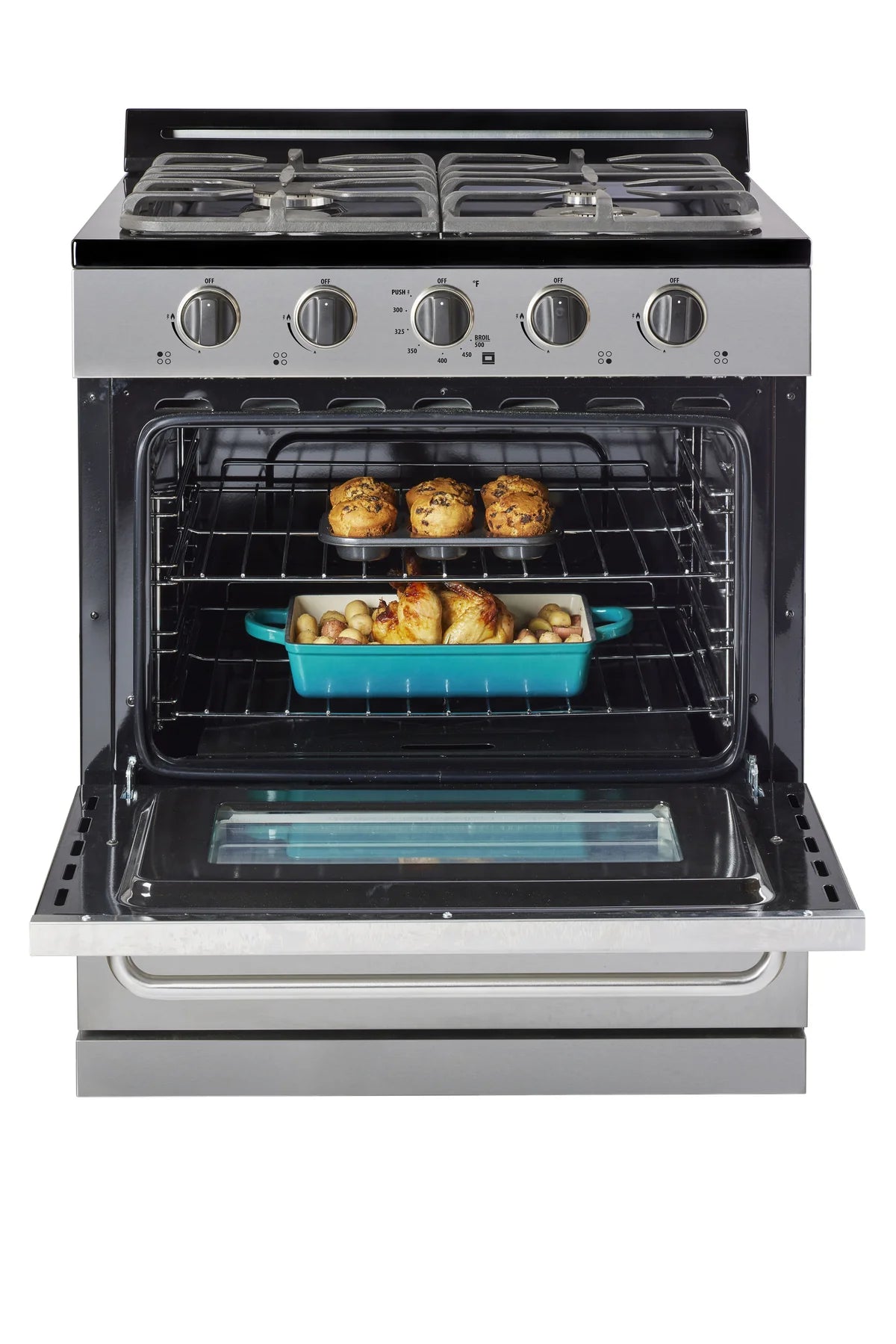 Cuisinière au propane Unique 30" (allumage par batterie) - Acier inoxydable