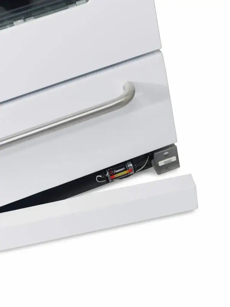 Close-up of Unique 24" Classic Propane Range's battery ignition system available at Cabin Depot, showcasing modern design and efficiency.