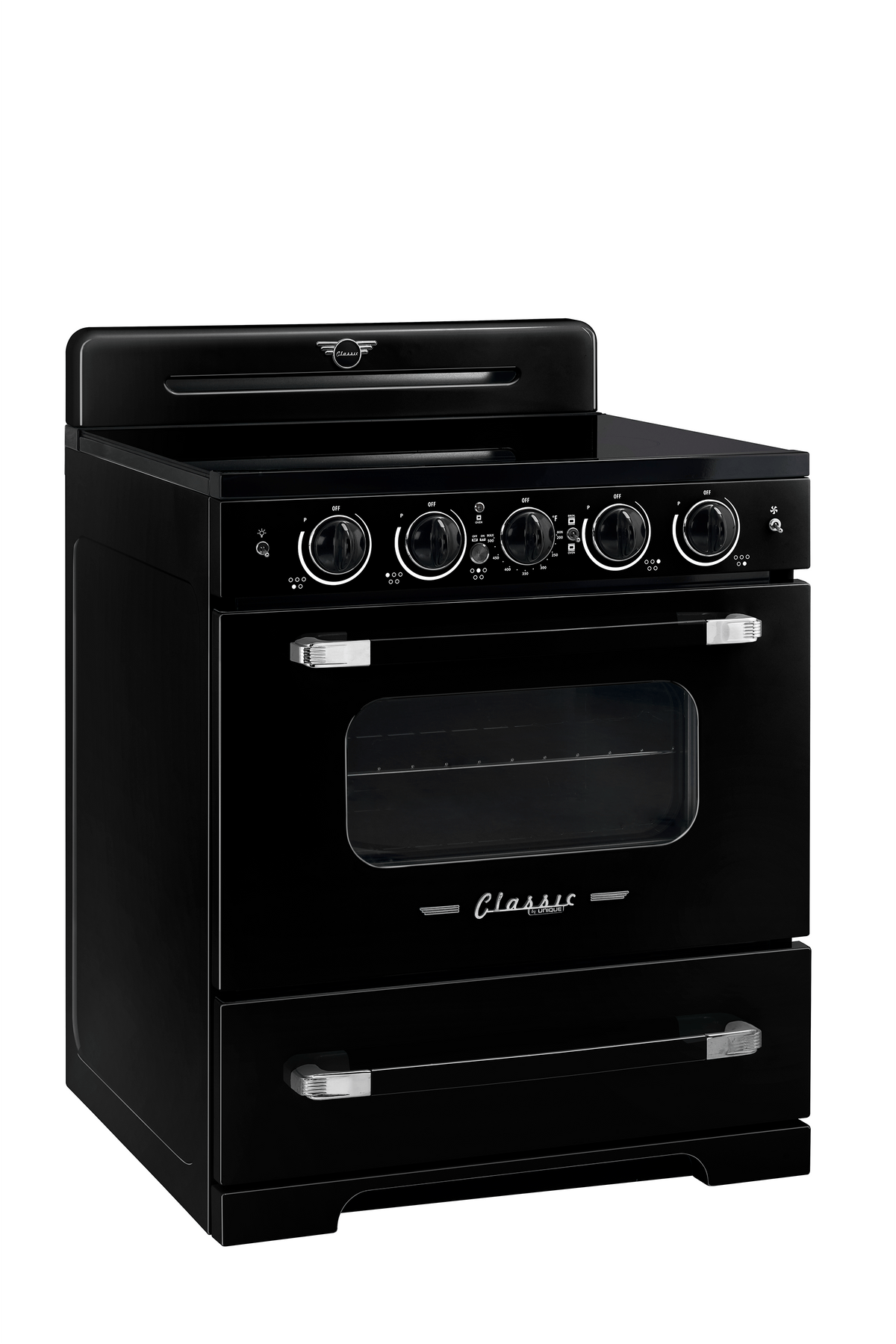 Unique Classic Retro 30" Induction Range - Black