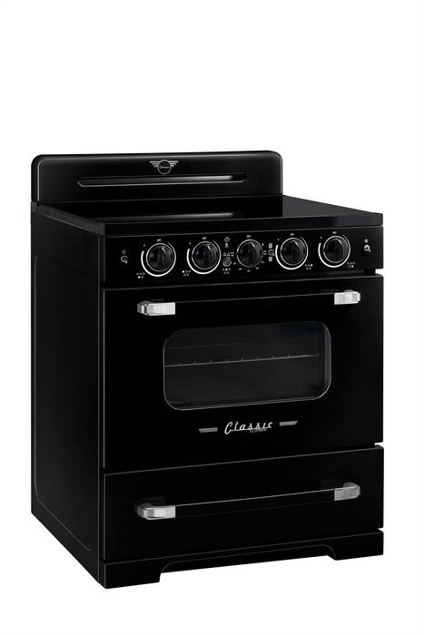 Unique Classic Retro 30" Induction Range - Black