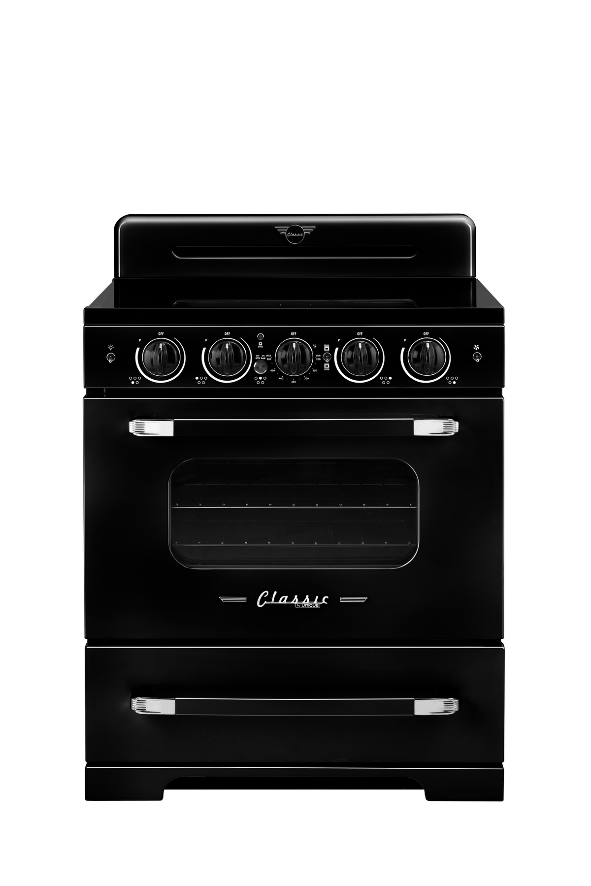 Unique Classic Retro 30" Induction Range - Black