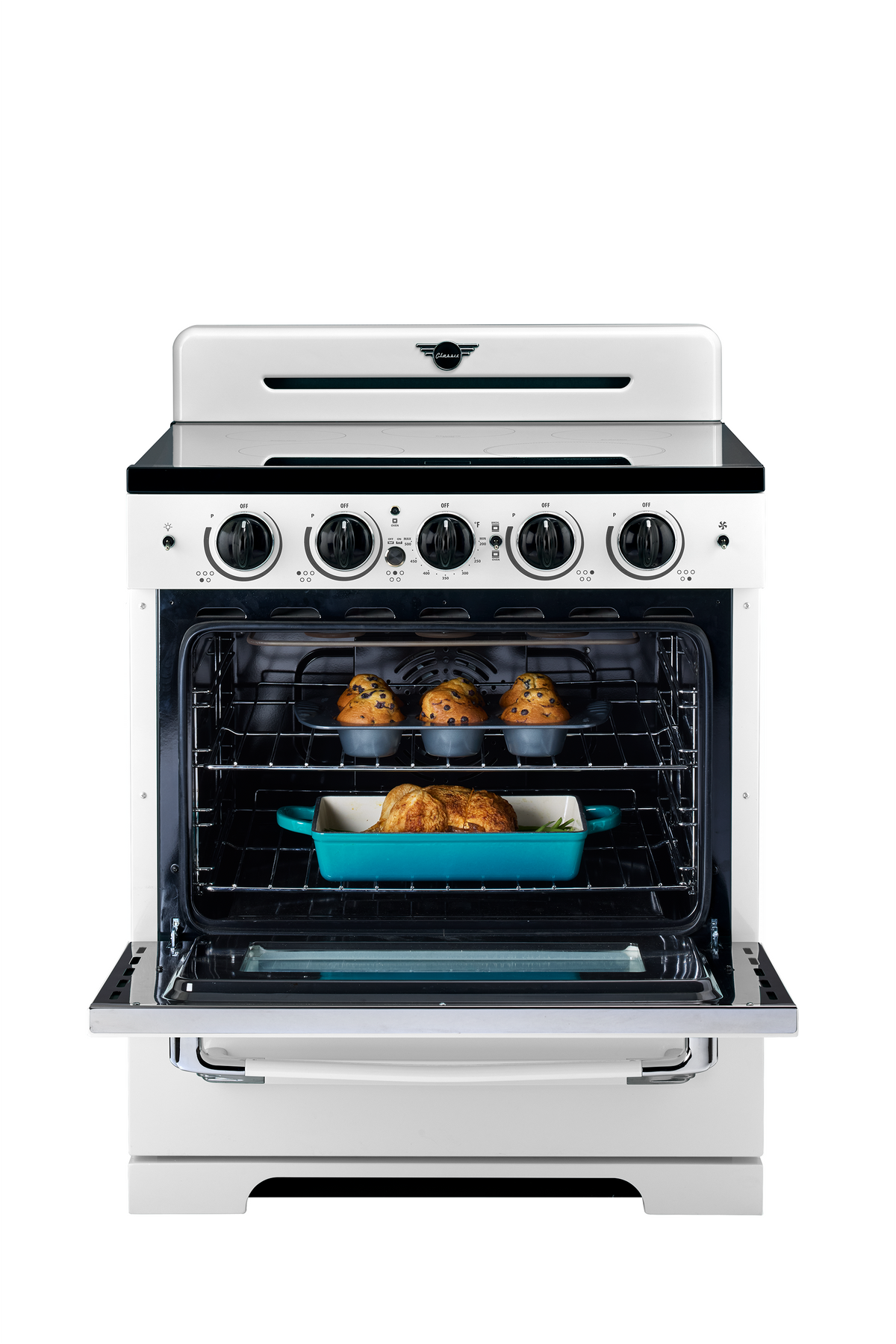 Unique Classic Retro 30" Induction Range - White