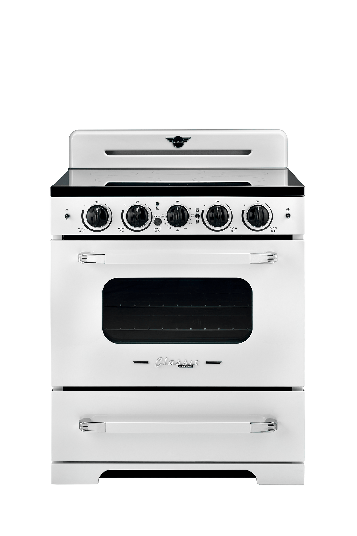 Unique Classic Retro 30" Induction Range - White