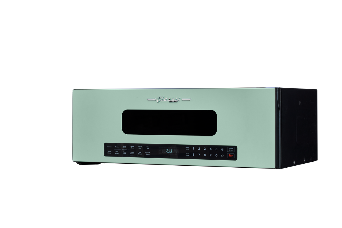 Unique Classic Retro 30" Over The Range Microwave - Light Green