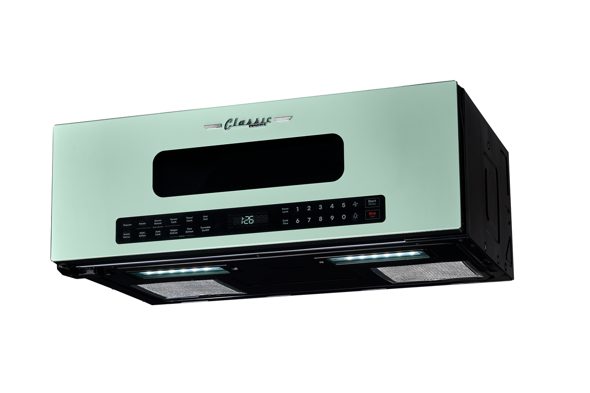 Unique Classic Retro 30" Over The Range Microwave - Light Green