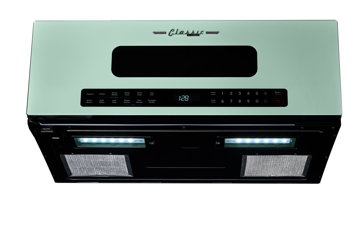 Unique Classic Retro 30" Over The Range Microwave - Light Green