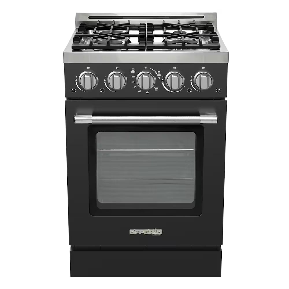 Unique 24" Modern Off-Grid Proane Range - Black