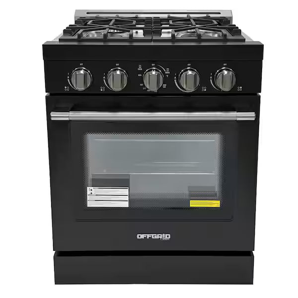 Unique 30" Classic Off-Grid Propane Range - Black