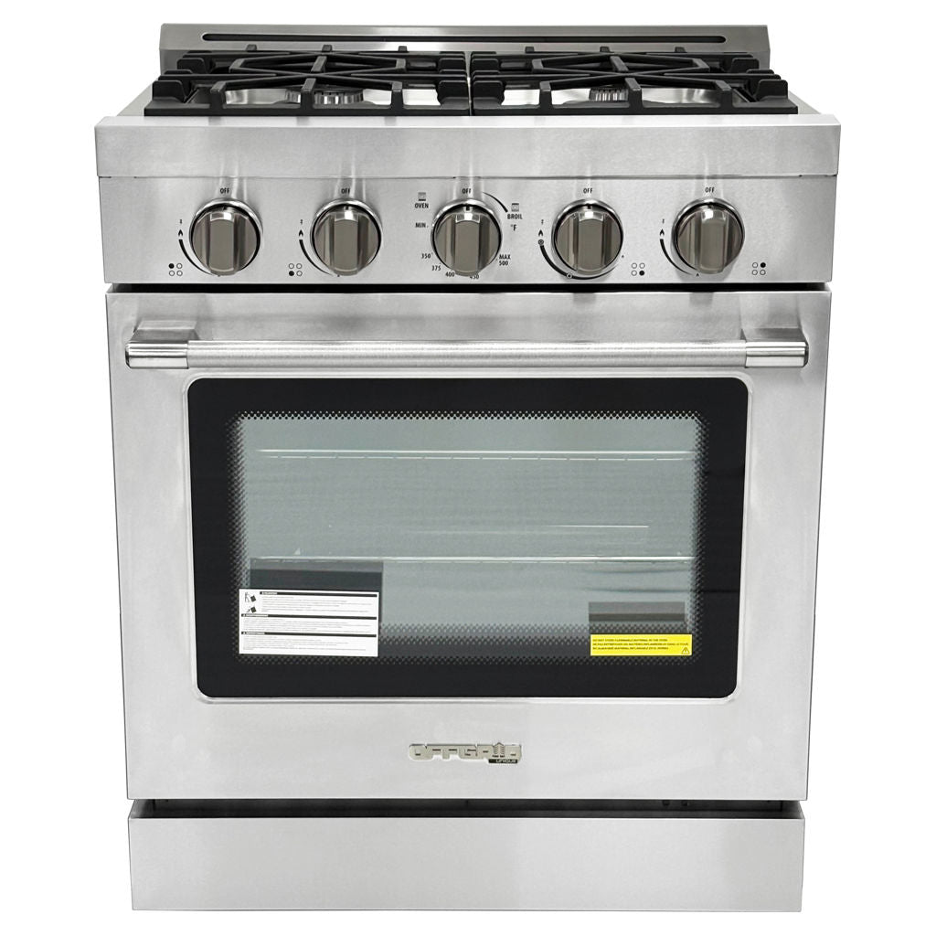 Unique 30" Classic Off-Grid Propane Range - Stainless Steel