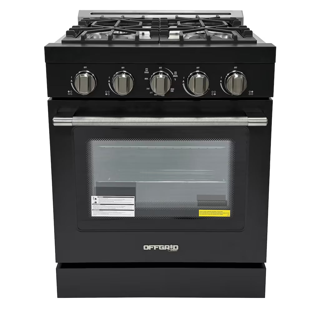 Unique 30" Modern Off-Grid Proane Range - Black