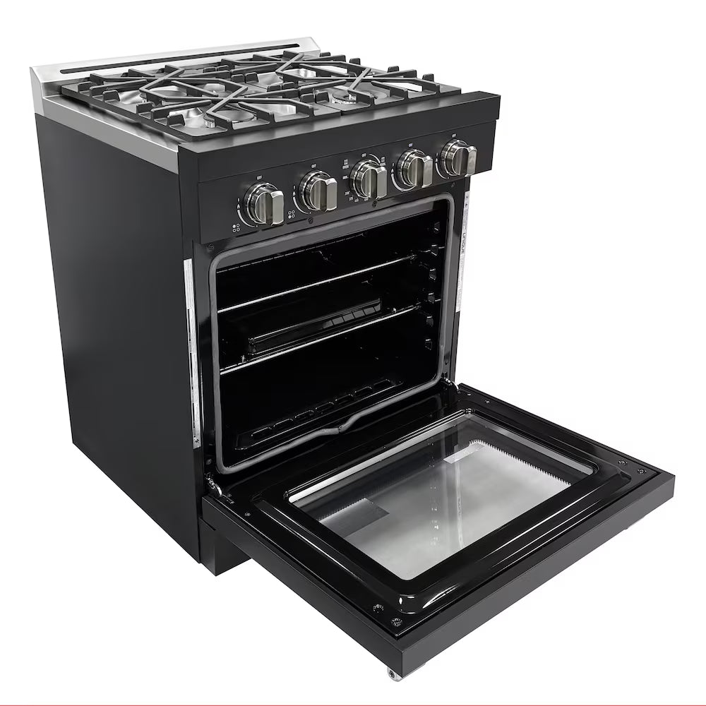 Unique 30" Modern Off-Grid Propane Range - Black