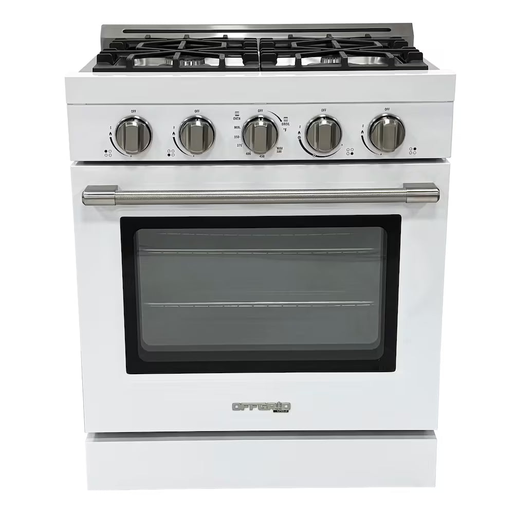 Unique 30" Modern Off-Grid Proane Range - White
