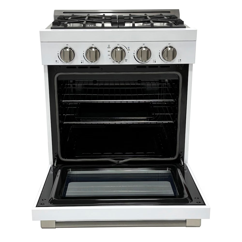 Unique 30" Modern Off-Grid Propane Range - White