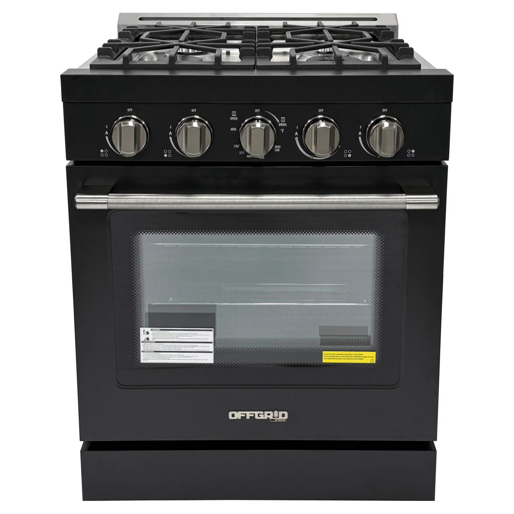Unique 30" Off-Grid Propane Range Black