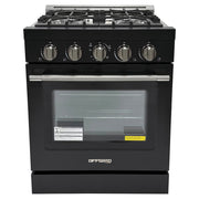 Unique 30" Off-Grid Propane Range Black