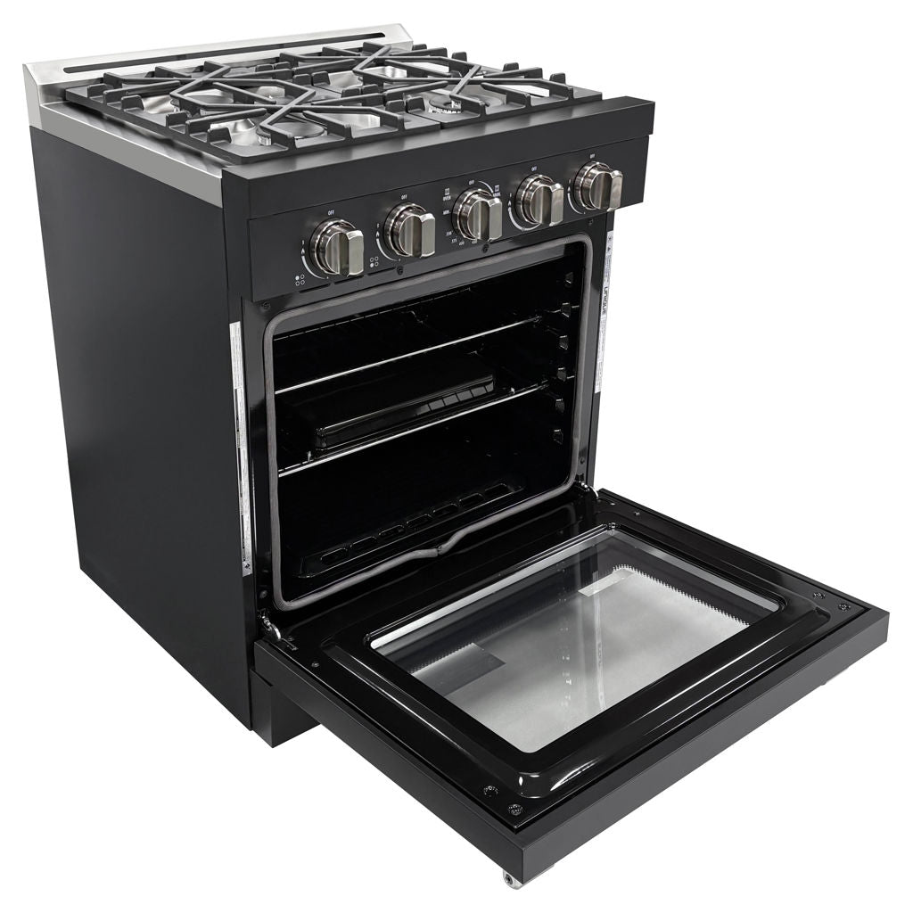 Unique 30" Off-Grid Propane Range Black