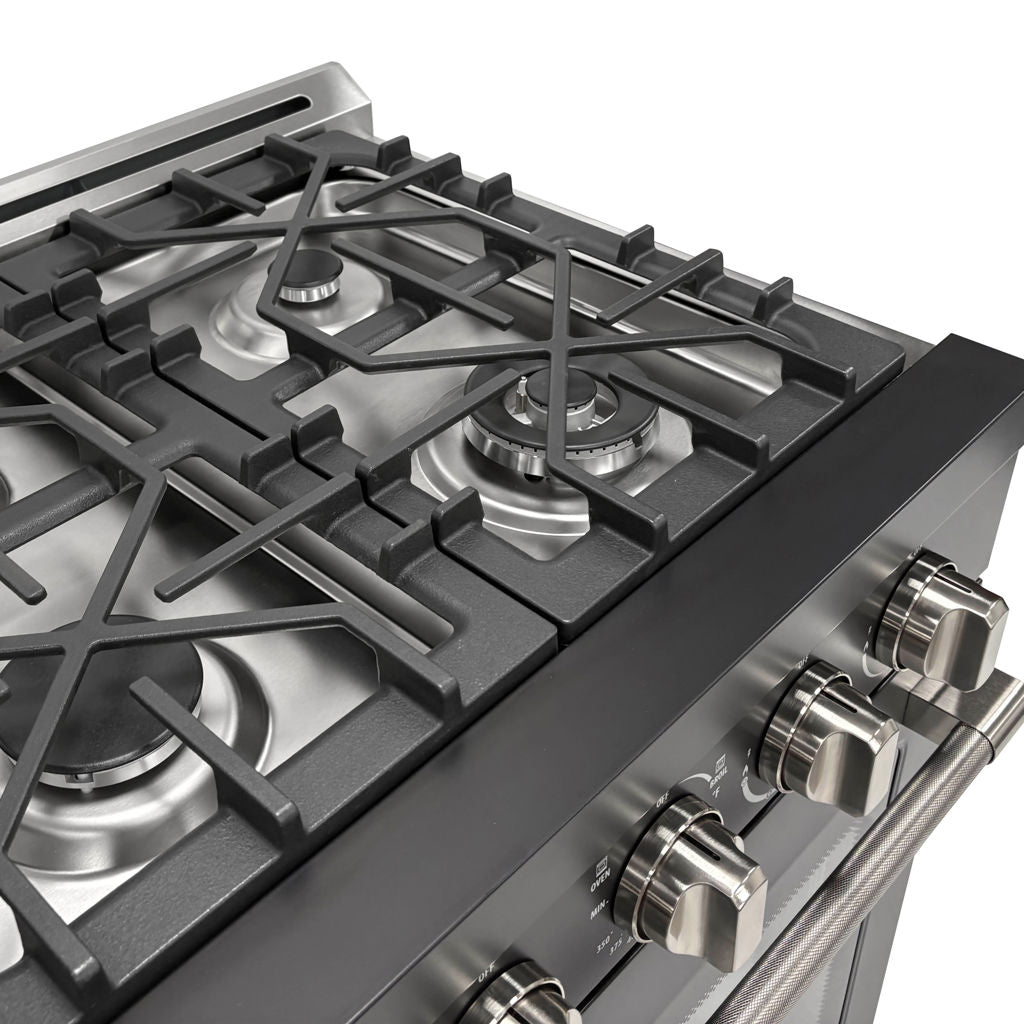 Unique 30" Off-Grid Propane Range Black