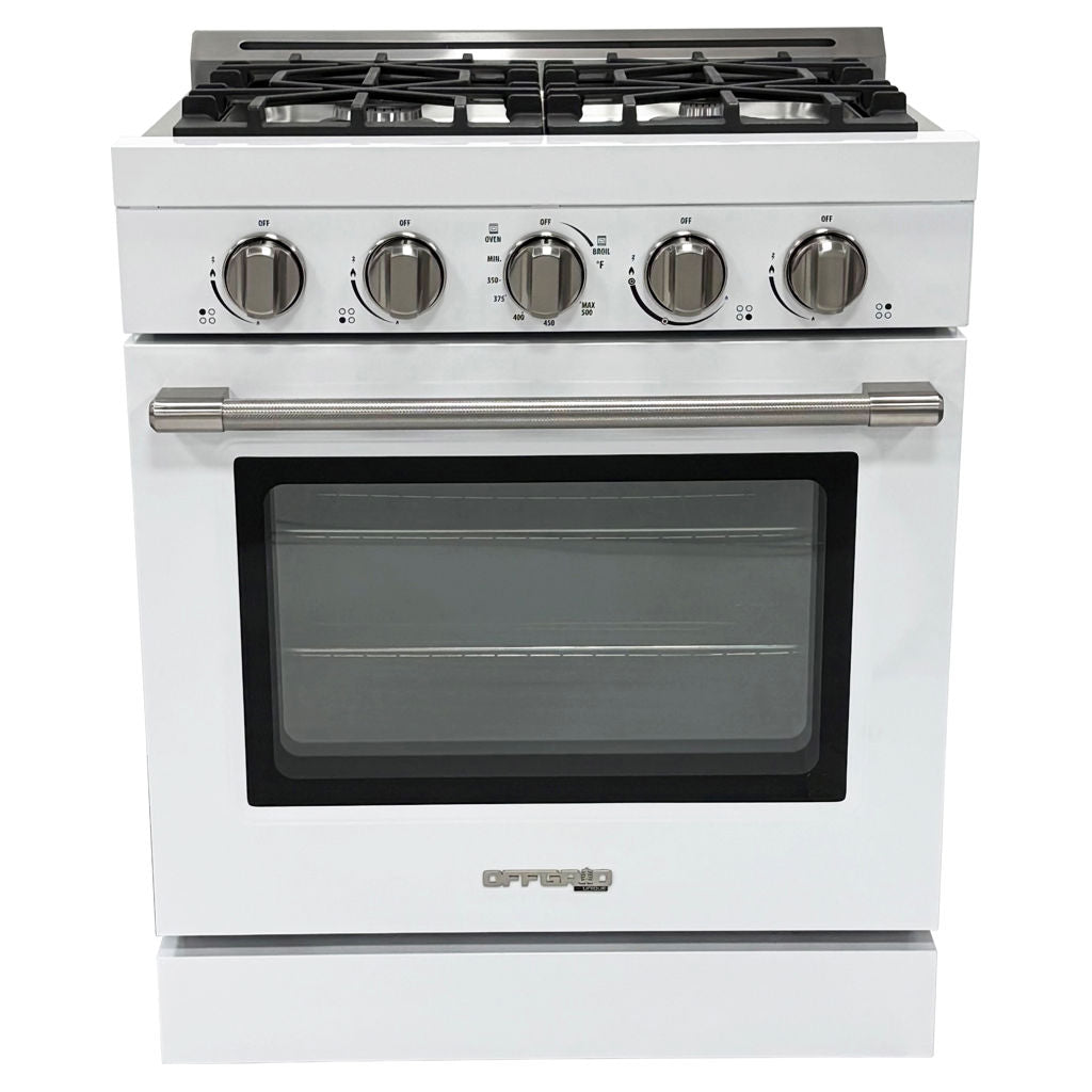 Unique 30" Off-Grid Propane Range White