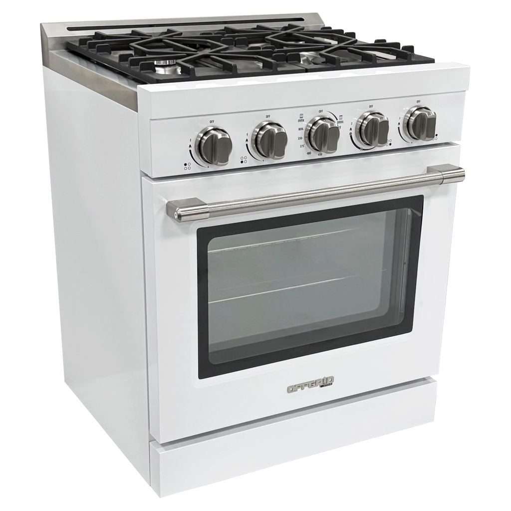 Unique 30" Off-Grid Propane Range White