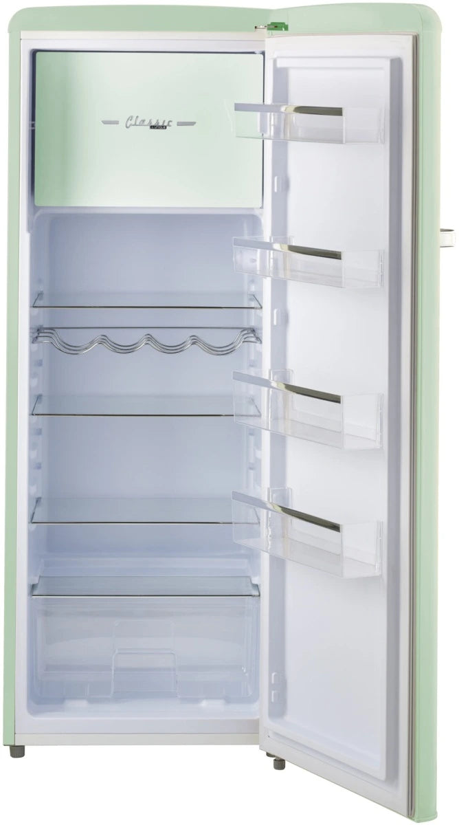 Unique 8 Cu/Ft Classic Retro Single Door Refrigerator With Freezer - Summer Mint Green