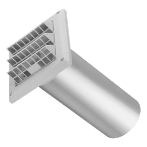 Imperial 4" Intake Hood - White from Cabin Depot, ideal for optimal airflow and pest protection with UV-resistant plastic.