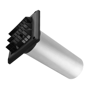 Imperial 4" Black Intake Hood for Ventilation by Cabin Depot, featuring UV-resistant design and pest guard for optimal airflow.