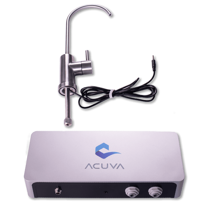 Acuva ArrowMax 1.2 UV-LED Water Purifier with Smart Faucet for off-grid use, ideal for RVs and boats.